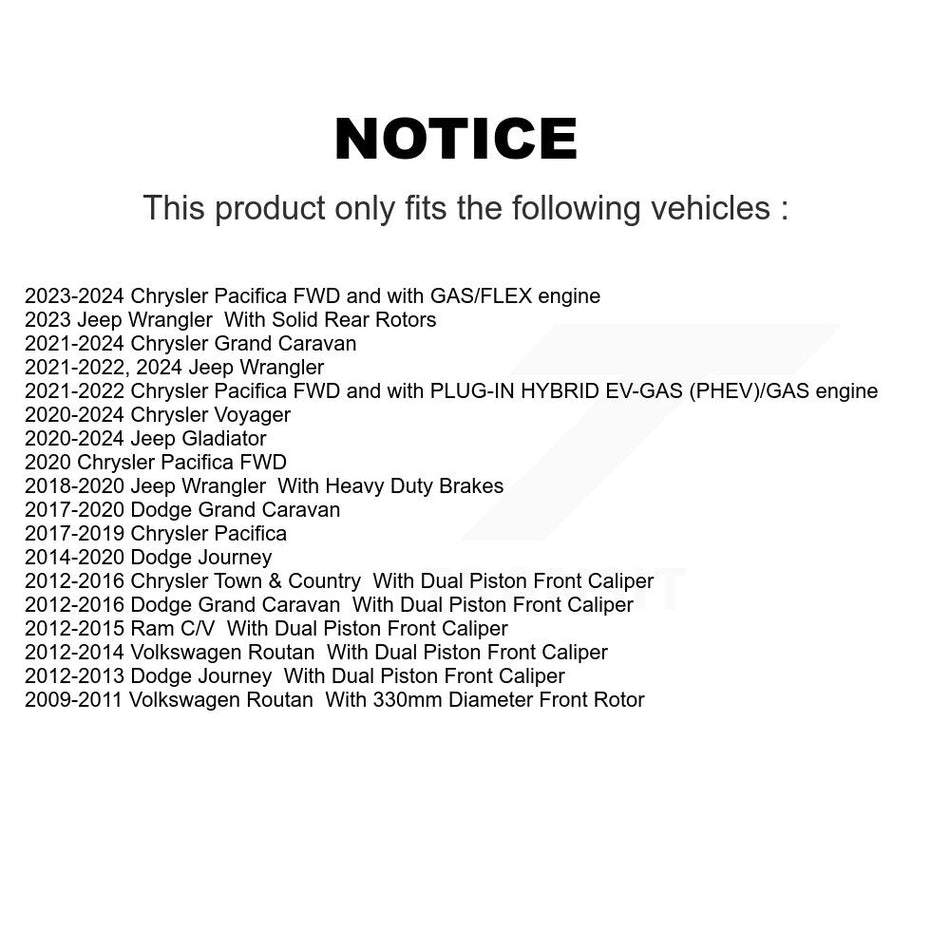 Front Ceramic Disc Brake Pads TEC-1589 For Dodge Grand Caravan Jeep Journey Wrangler Chrysler Town &