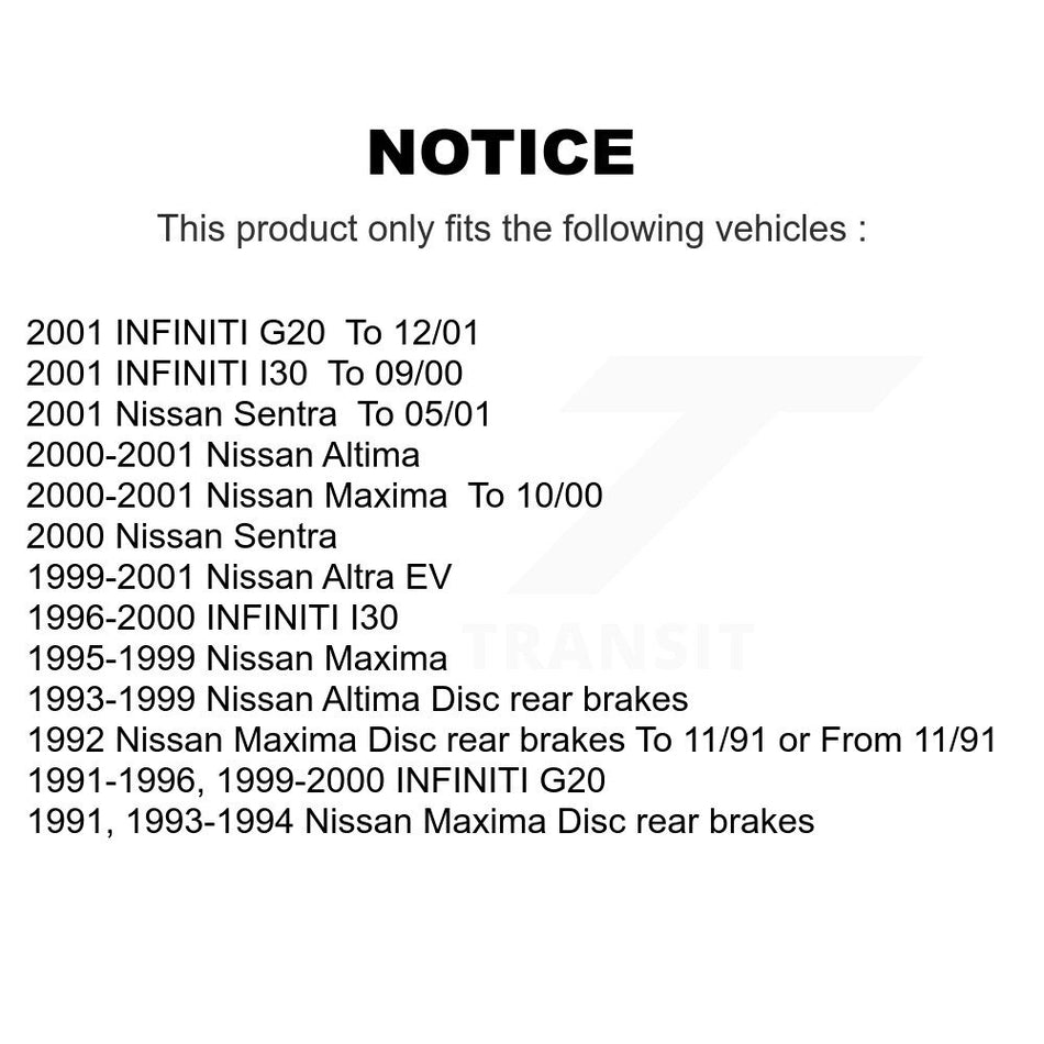 Rear Ceramic Disc Brake Pads TEC-595 For Nissan Maxima Altima Sentra INFINITI I30 G20 Altra EV