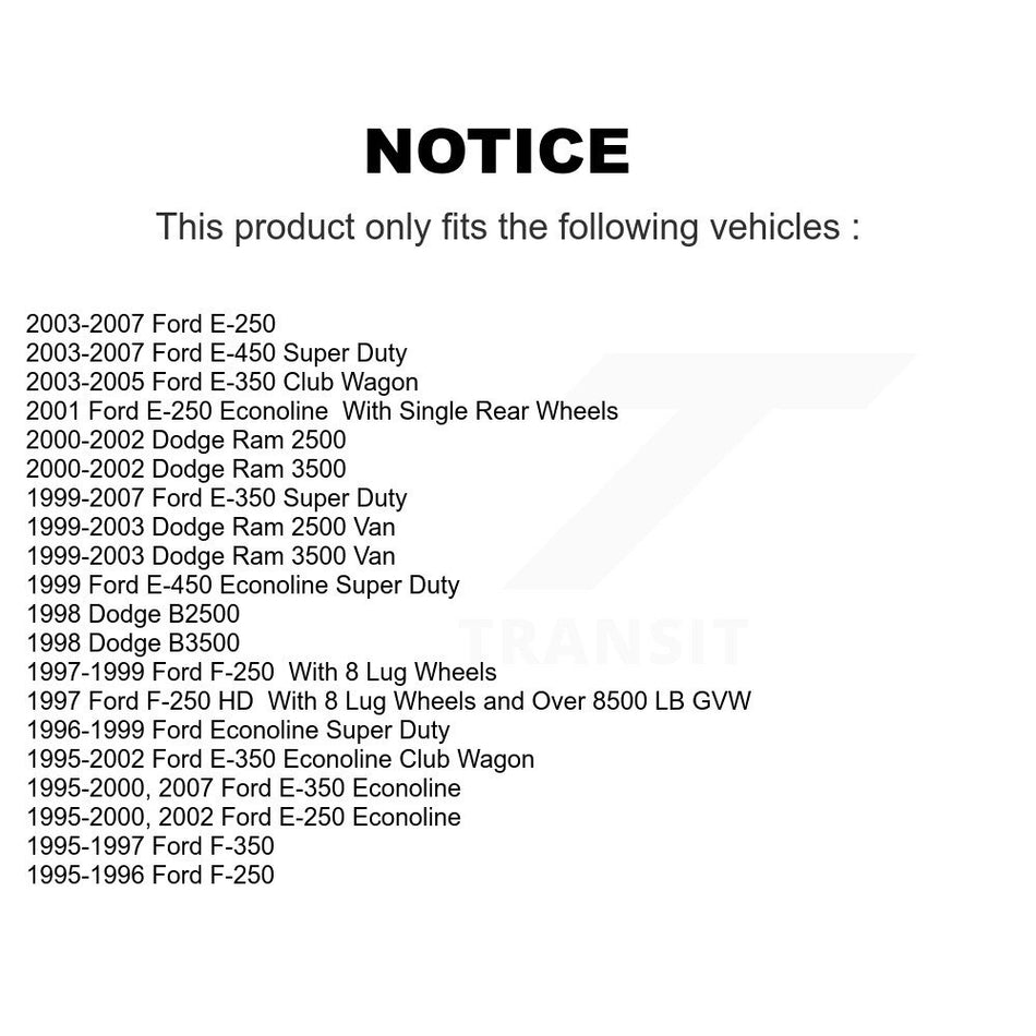 Front Ceramic Disc Brake Pads TEC-655 For Ford Dodge E-350 Super Duty Ram 2500 F-350 E-250 F-250 Econoline HD Club Wagon 3500 Van B3500 E-450 B2500