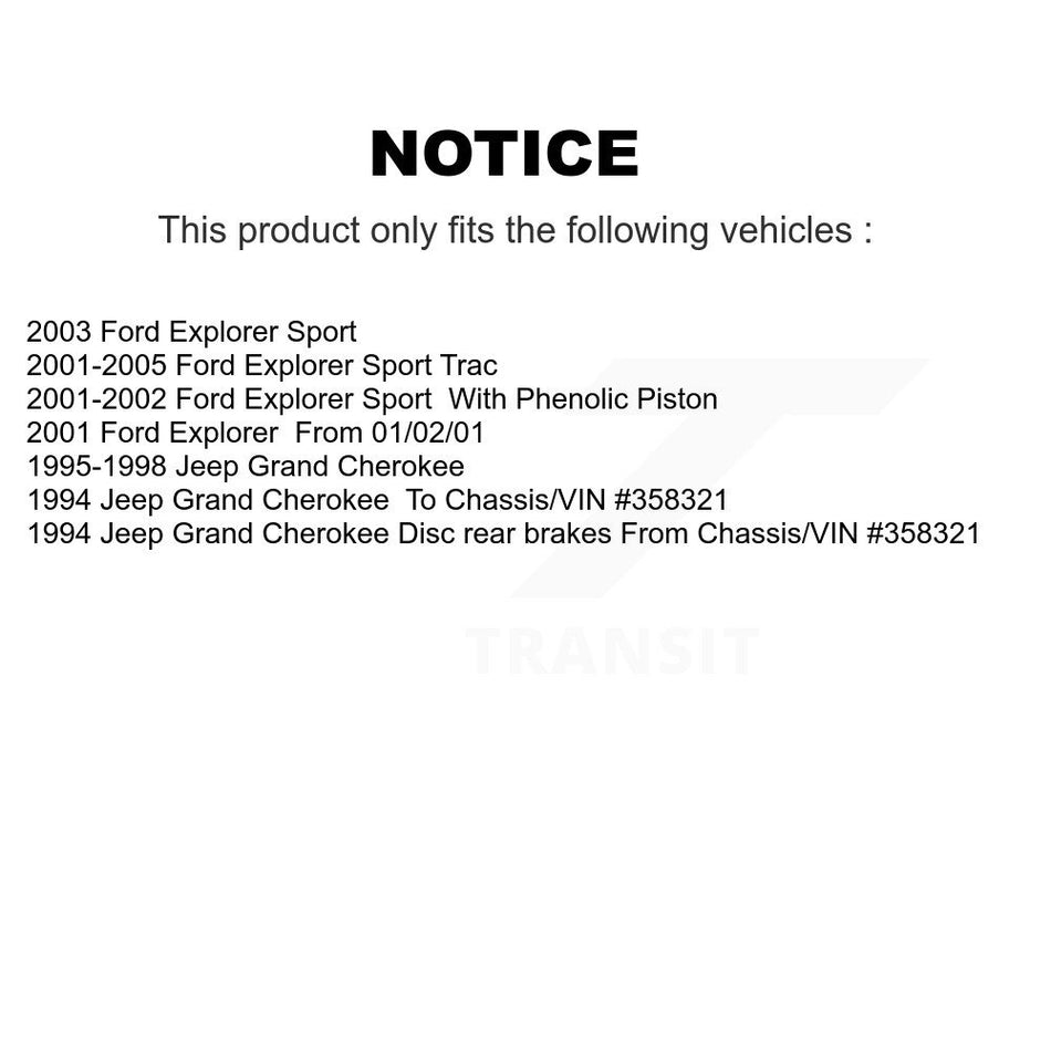 Rear Ceramic Disc Brake Pads TEC-666 For Ford Explorer Sport Trac Jeep Grand Cherokee