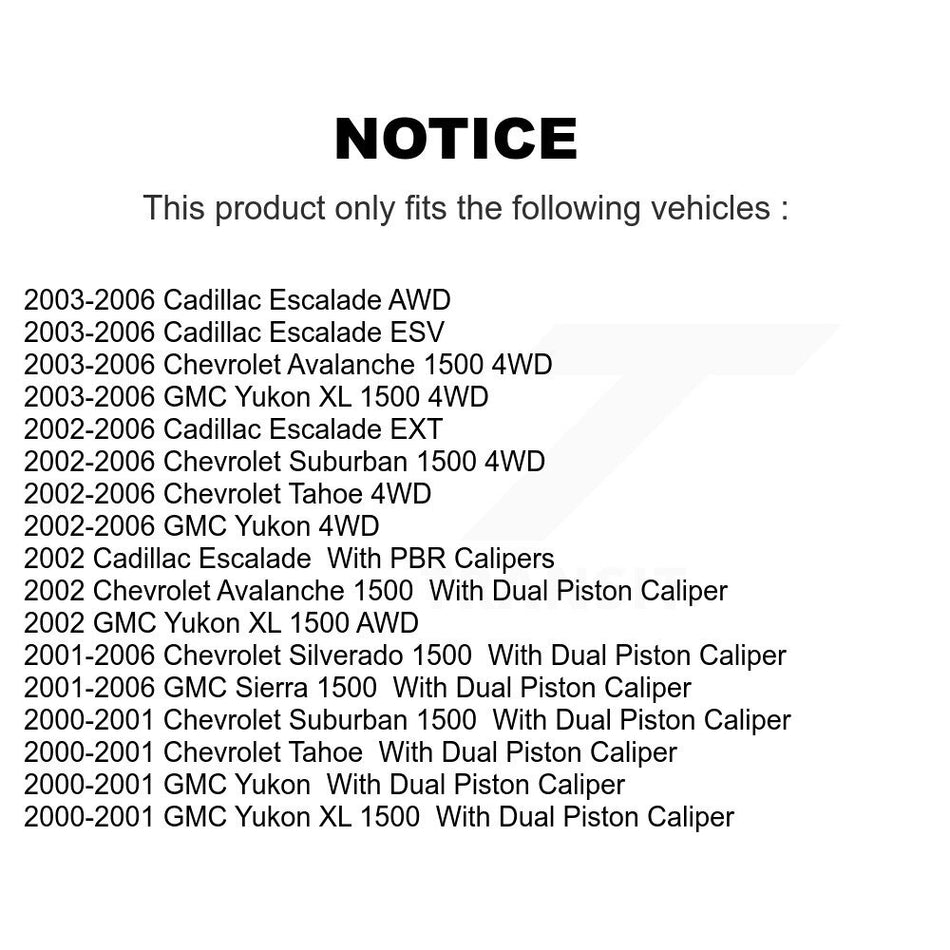 Rear Ceramic Disc Brake Pads TEC-834 For Chevrolet Silverado 1500 GMC Tahoe Sierra Suburban Yukon Avalanche XL Cadillac Escalade ESV EXT