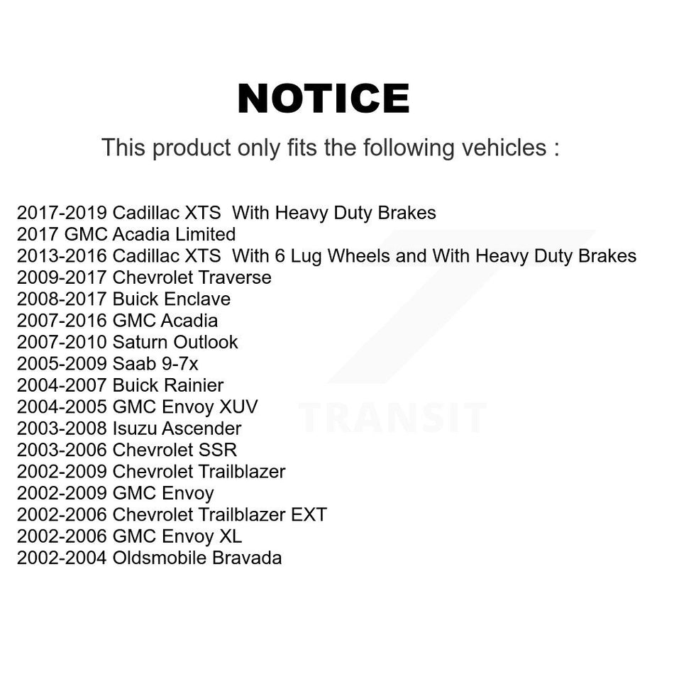 Rear Ceramic Disc Brake Pads TEC-883 For Chevrolet GMC Traverse Trailblazer Acadia Buick Enclave Envoy EXT Cadillac XTS XL Saturn Outlook Rainier Limited Oldsmobile Bravada XUV SSR Isuzu Ascender Saab