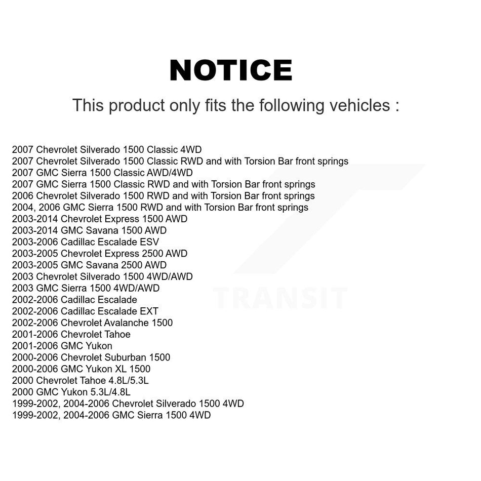 Front Left Lower Suspension Control Arm Ball Joint Assembly TOR-CK620381 For Chevrolet GMC Silverado