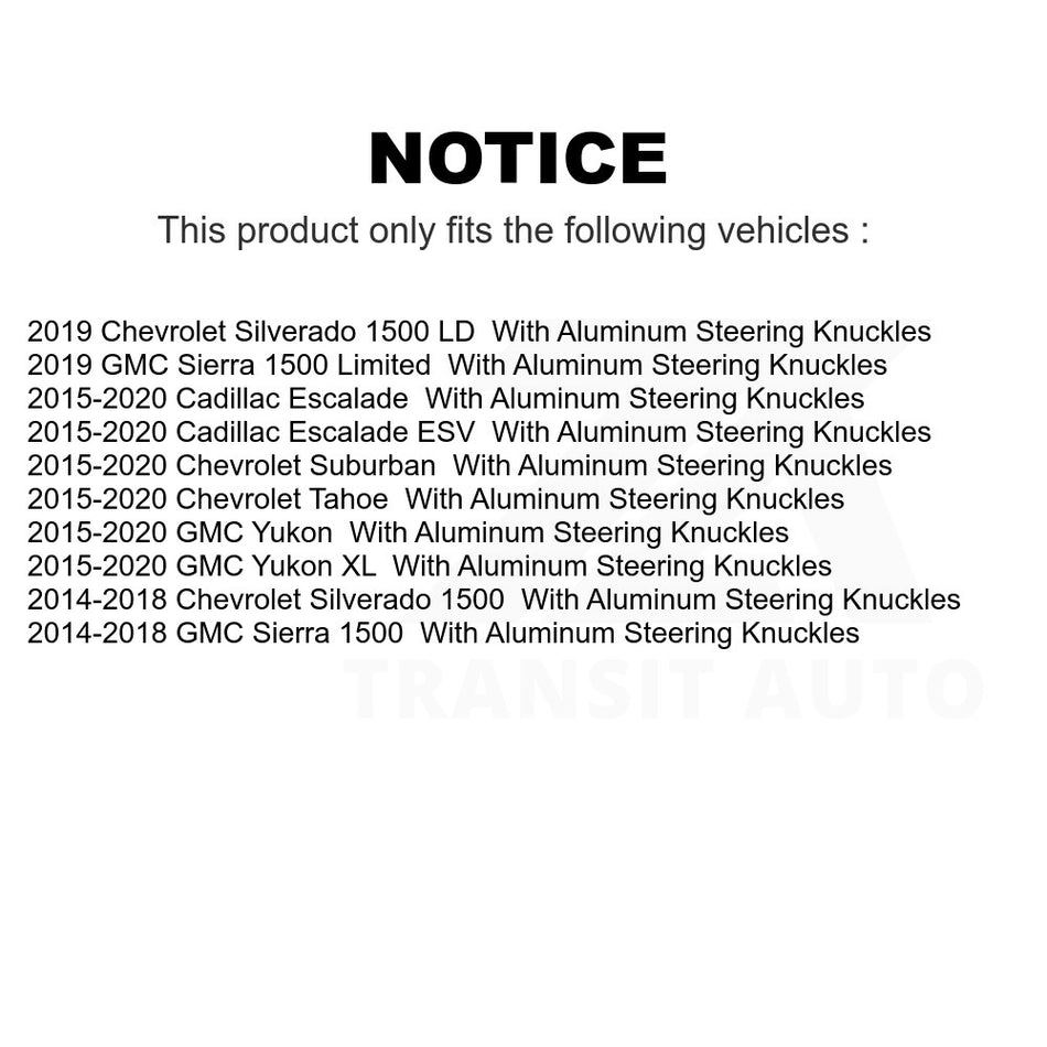 Front Left Upper Suspension Control Arm Ball Joint Assembly TOR-CK623125 For Chevrolet Silverado 1500 GMC Sierra Tahoe Suburban Yukon Cadillac XL Escalade ESV LD Limited