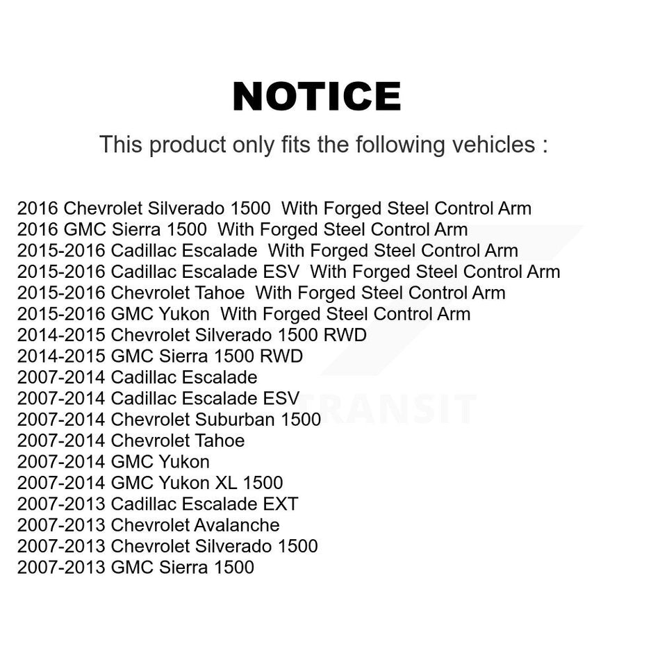 Front Right Upper Suspension Control Arm Ball Joint Assembly TOR-CK80670 For Chevrolet GMC Sierra XL