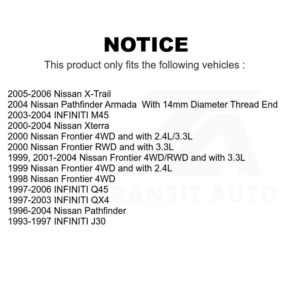 Front Outer Steering Tie Rod End TOR-ES3466 For Nissan Frontier Xterra Pathfinder INFINITI QX4 Armada Q45 J30 M45 X-Trail