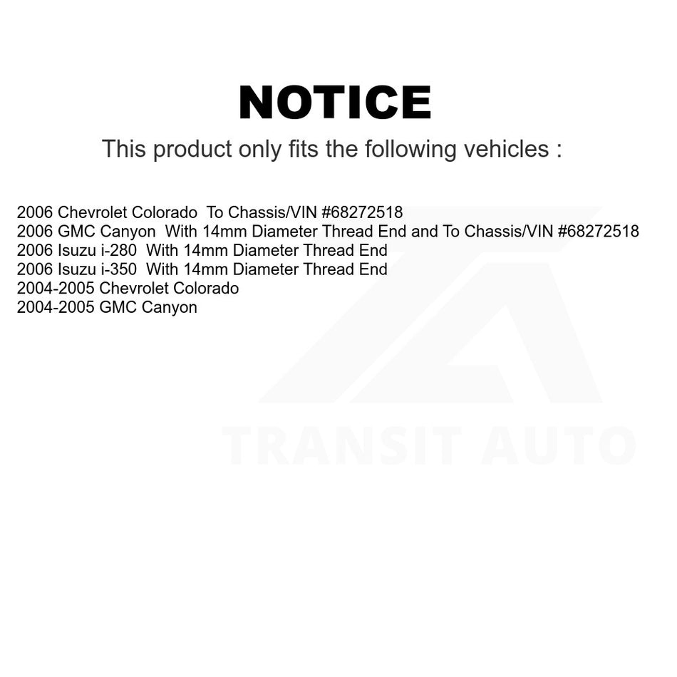 Front Outer Steering Tie Rod End TOR-ES80761 For Chevrolet Colorado GMC Canyon Isuzu i-280 i-350