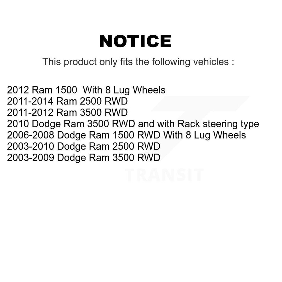 Front Inner Steering Tie Rod End TOR-EV80211 For Dodge Ram 3500 2500 1500