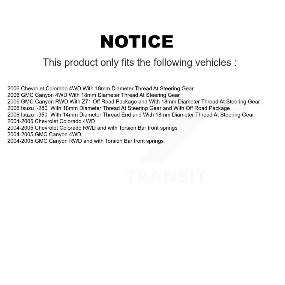 Inner Steering Tie Rod End TOR-EV80433 For Chevrolet Colorado GMC Canyon Isuzu i-280 i-350