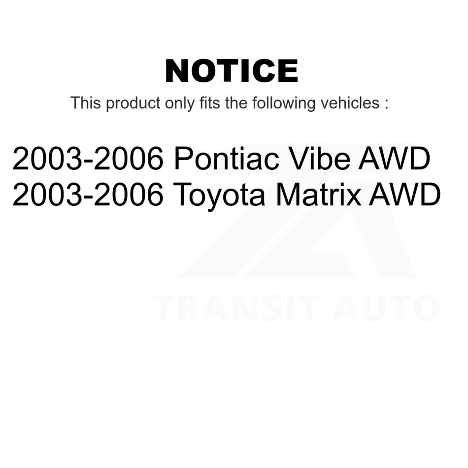 Front Inner Steering Tie Rod End TOR-EV81000 For 2003-2006 Toyota Matrix Pontiac Vibe AWD