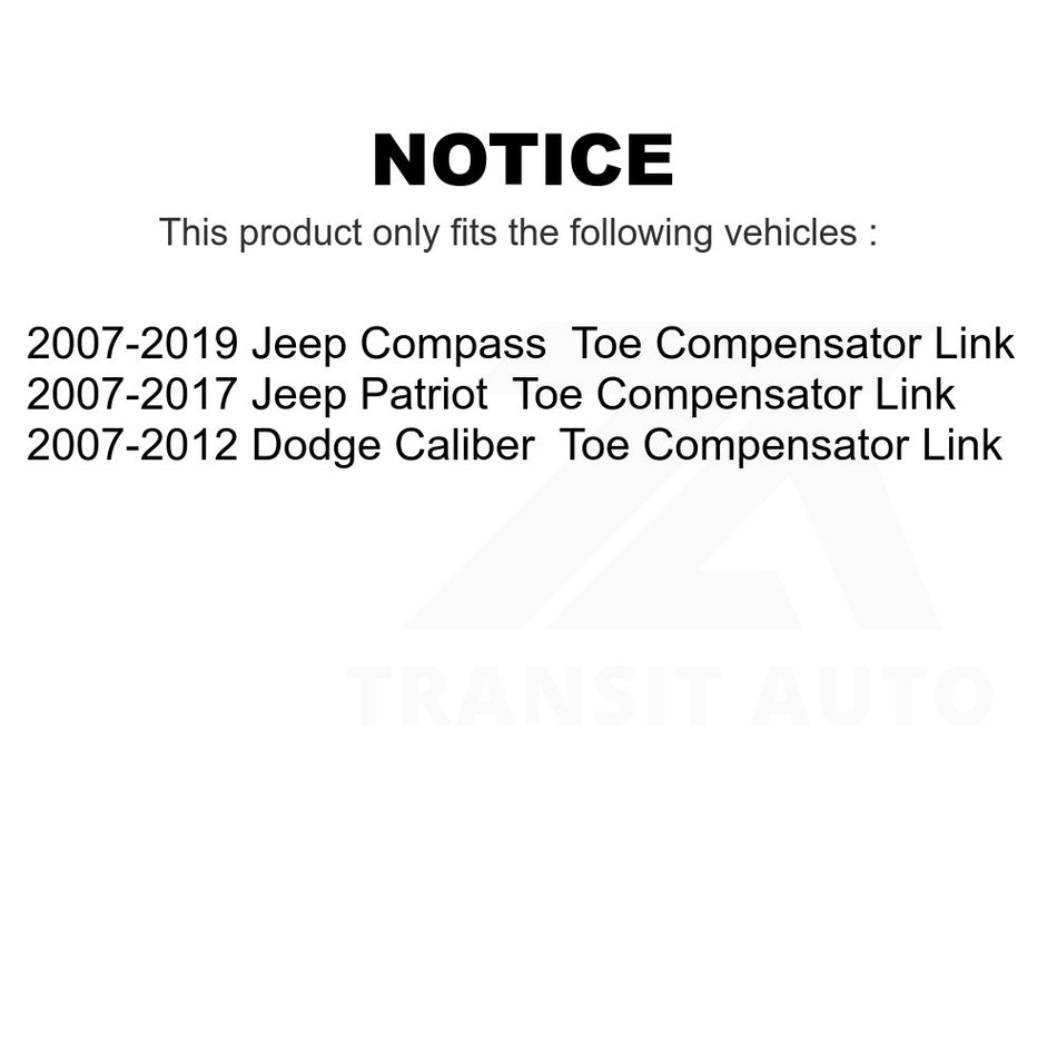 Rear Lower Forward Suspension Control Arm TOR-K100117 For Jeep Compass Patriot Dodge Caliber Adjustable Toe Compensator Link