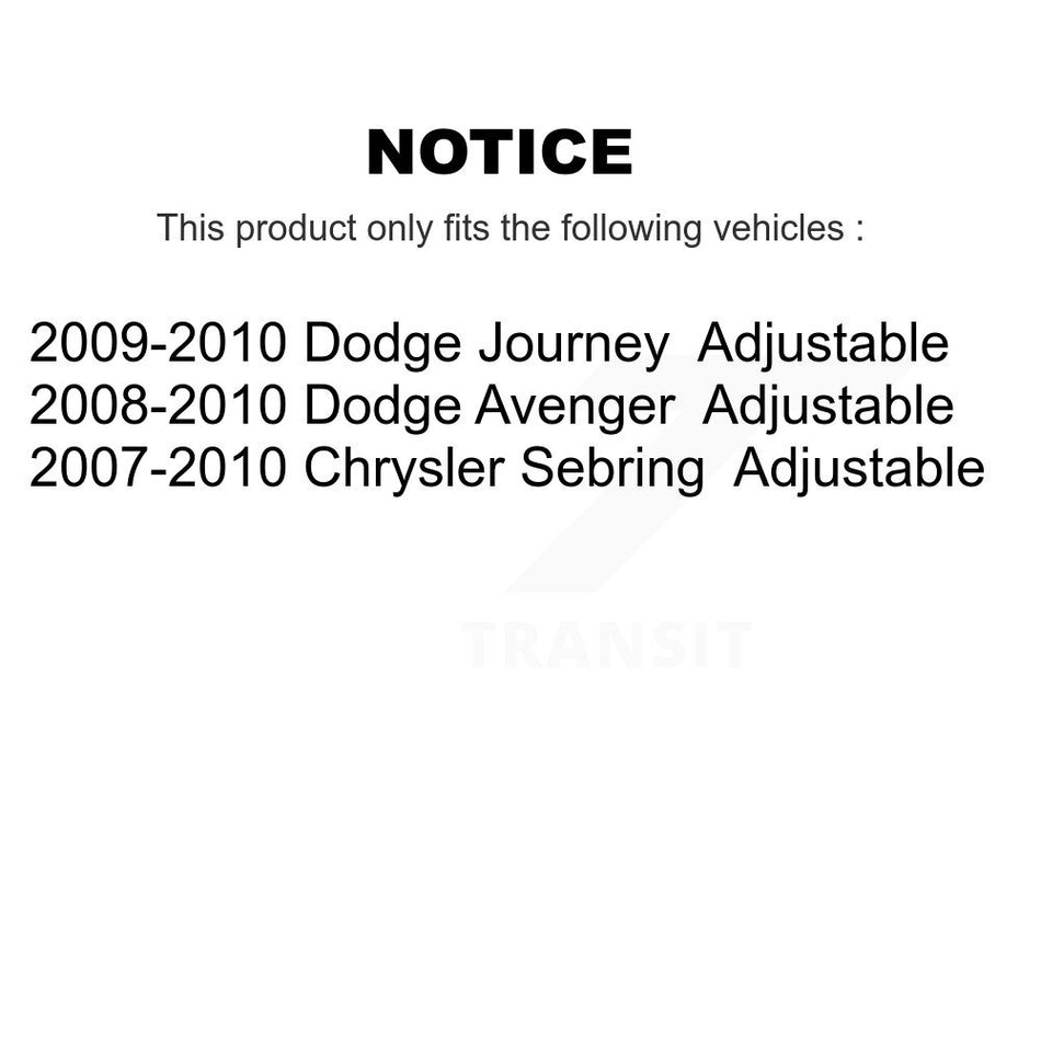 Rear Upper Lateral Arm TOR-K100118 For Dodge Journey Chrysler Sebring Avenger Adjustable