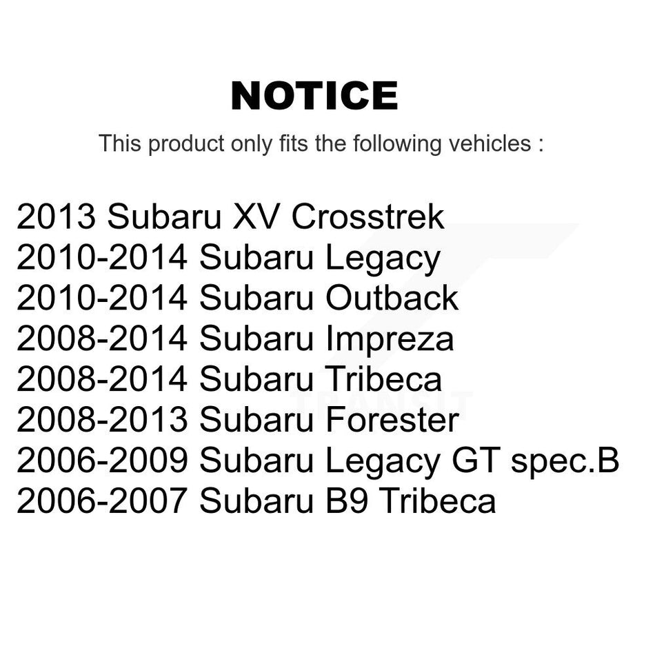 Front Lower Forward Suspension Control Arm Bushing TOR-K201883 For Subaru Impreza Forester Outback