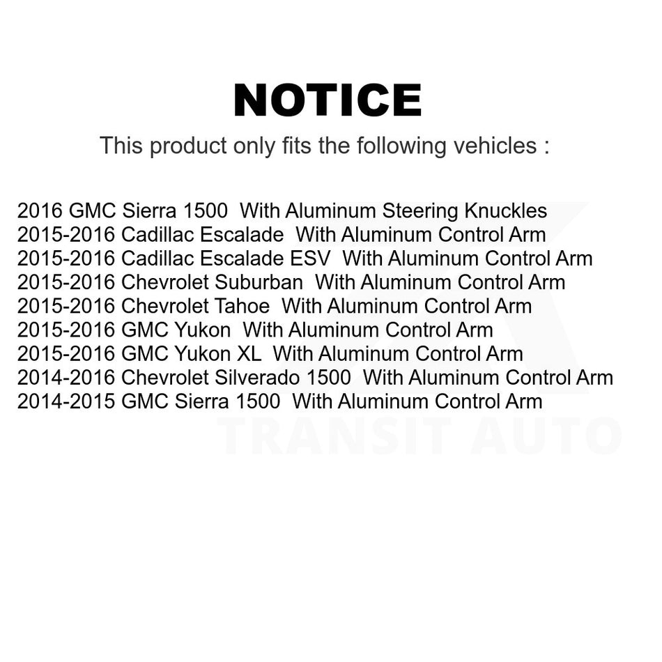 Front Lower Suspension Ball Joint TOR-K500245 For Chevrolet Silverado 1500 GMC Sierra Tahoe Suburban Yukon Cadillac XL Escalade ESV