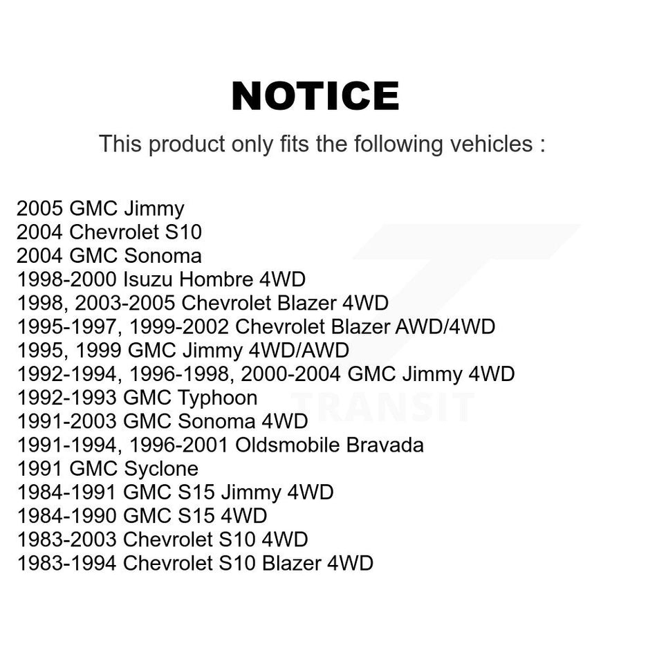 Front Upper Suspension Ball Joint TOR-K5320 For Chevrolet GMC S10 Blazer Jimmy Sonoma S15 Isuzu