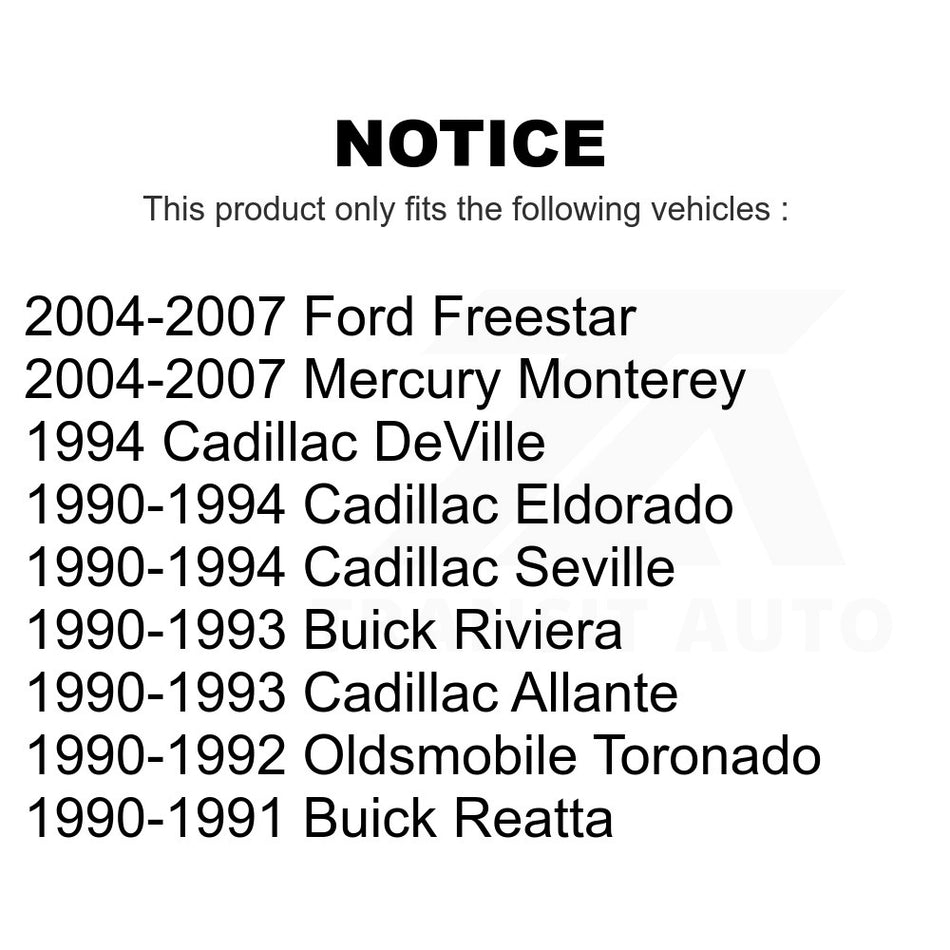 Front Suspension Stabilizer Bar Link Kit TOR-K5334 For Ford Freestar Cadillac Mercury Monterey DeVille Eldorado Seville Buick Allante Riviera Reatta Oldsmobile Toronado