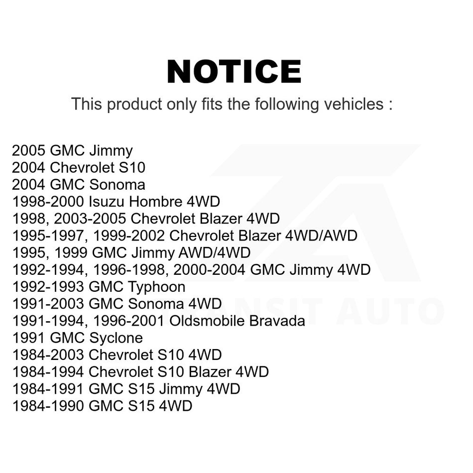 Front Lower Suspension Ball Joint TOR-K5335 For Chevrolet S10 Blazer GMC Sonoma Jimmy Oldsmobile Bravada S15 Isuzu Hombre Typhoon Syclone