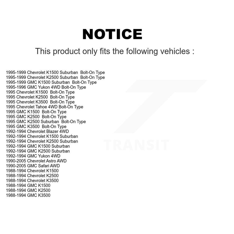 Front Lower Suspension Ball Joint TOR-K6291 For Chevrolet GMC K1500 Astro K2500 Safari Suburban