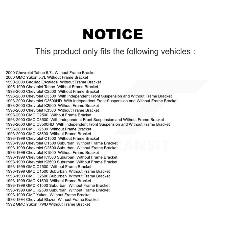 Front Steering Idler Arm TOR-K6447 For Chevrolet GMC K1500 C1500 K2500 K3500 C2500 Tahoe Yukon C3500