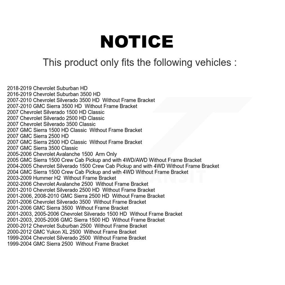 Front Steering Idler Arm TOR-K6535 For Chevrolet GMC Sierra 2500 HD Silverado 1500 3500 Classic H2