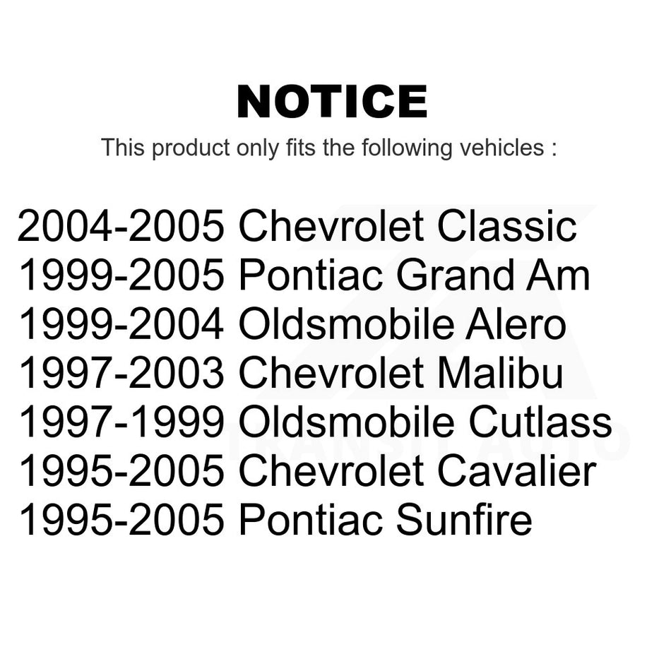 Front Lower Suspension Control Arm Bushing Kit TOR-K6578 For Chevrolet Cavalier Pontiac Grand Am Malibu Oldsmobile Alero Sunfire Classic Cutlass