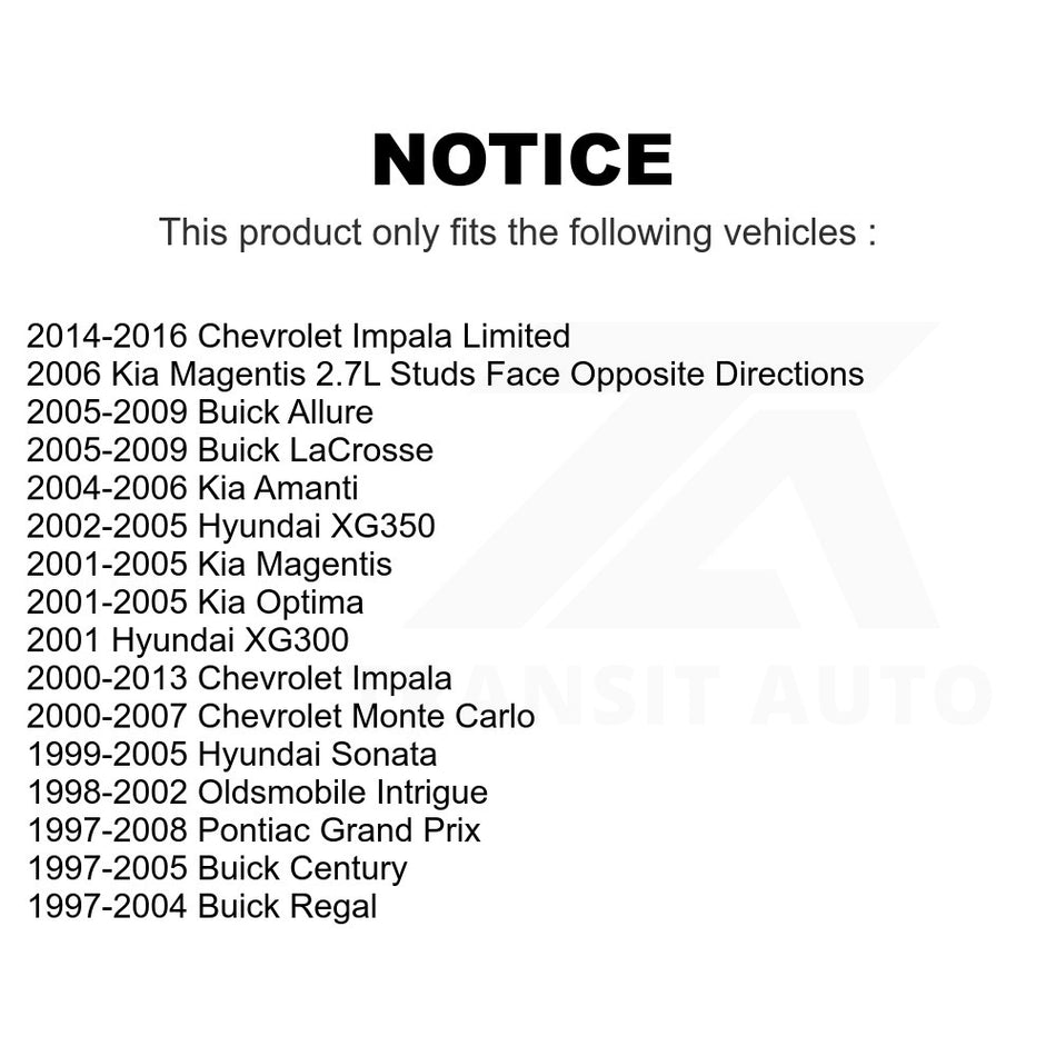 Rear Suspension Stabilizer Bar Link Kit TOR-K6662 For Chevrolet Impala Buick Pontiac Grand Prix Century LaCrosse Monte Carlo Hyundai Sonata Limited Regal Kia Oldsmobile Intrigue Optima XG350 Amanti