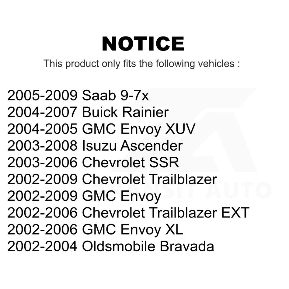 Rear Left Suspension Stabilizer Bar Link Kit TOR-K6668 For Chevrolet Trailblazer GMC Envoy EXT XL Buick Rainier Oldsmobile Bravada XUV SSR Isuzu Ascender Saab 9-7x