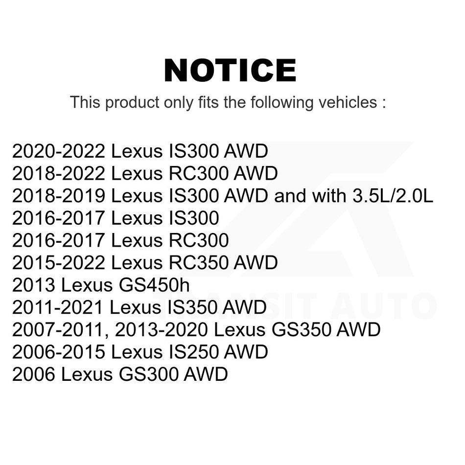 Front Left Suspension Stabilizer Bar Link Kit TOR-K750055 For Lexus IS250 GS350 IS300 IS350 GS300 RC350 RC300 GS450h