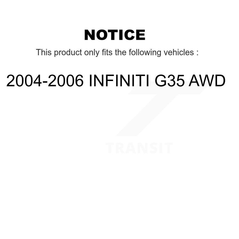 Front Left Suspension Stabilizer Bar Link Kit TOR-K750140 For 2004-2006 INFINITI G35 AWD