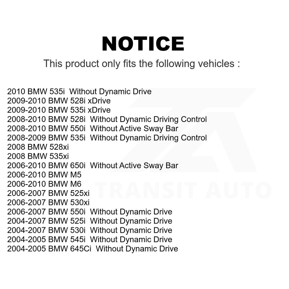 Rear Suspension Stabilizer Bar Link Kit TOR-K750317 For BMW 530i 528i 525i 650i 535i 530xi 550i 535xi xDrive 645Ci 528xi 545i 525xi M5 M6