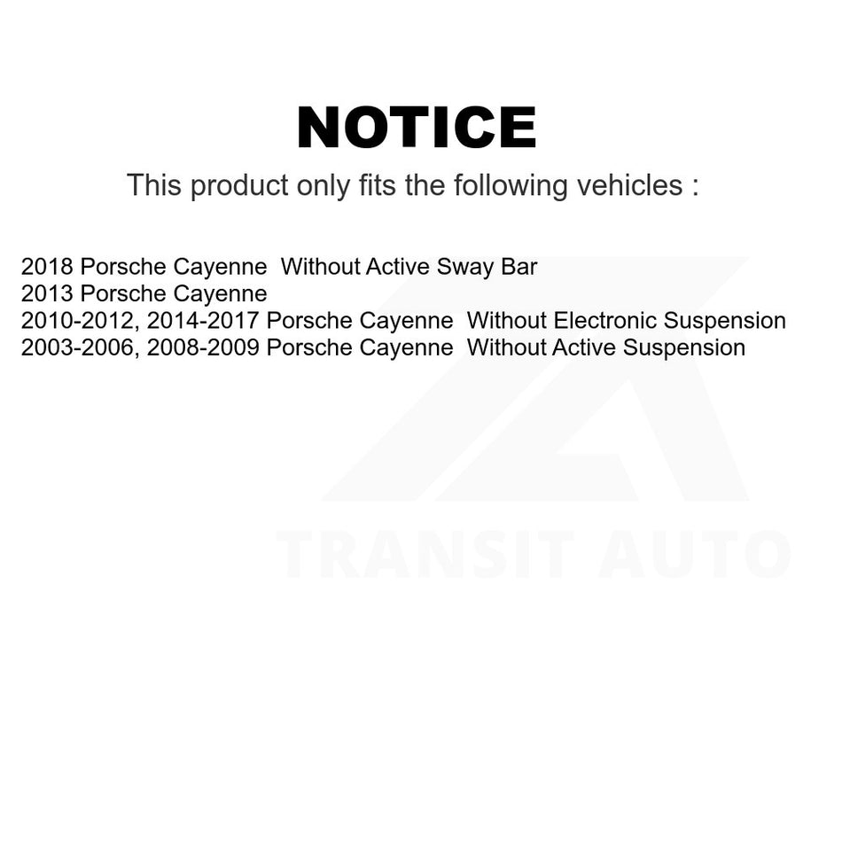 Front Suspension Stabilizer Bar Link Kit TOR-K750378 For Porsche Cayenne