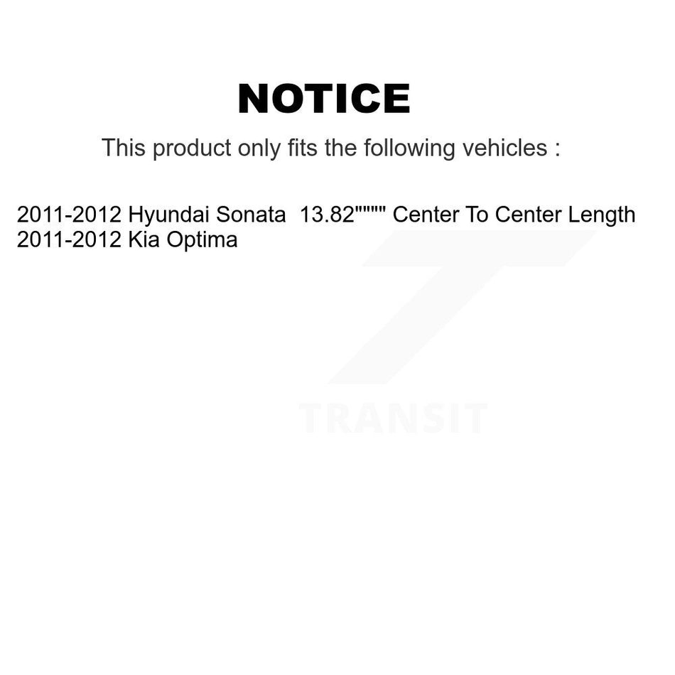 Front Right Suspension Stabilizer Bar Link Kit TOR-K750610 For 2011-2012 Hyundai Sonata Kia Optima