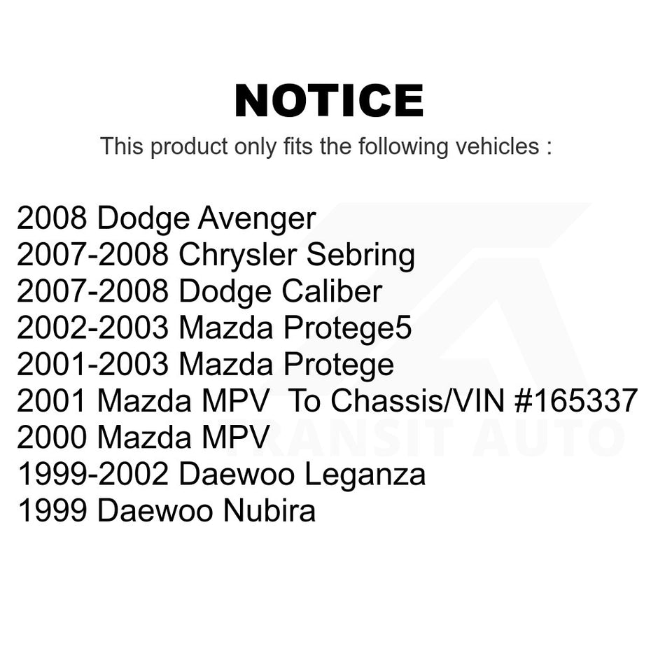 Suspension Stabilizer Bar Link Kit TOR-K80258 For Dodge Caliber Chrysler Sebring Mazda Avenger Protege Protege5 MPV Daewoo Leganza Nubira