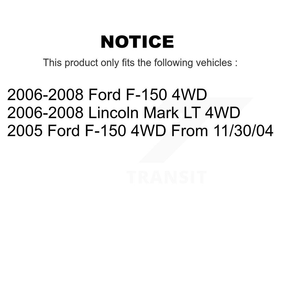 Front Suspension Stabilizer Bar Link Kit TOR-K80338 For Ford F-150 Lincoln Mark LT 4WD