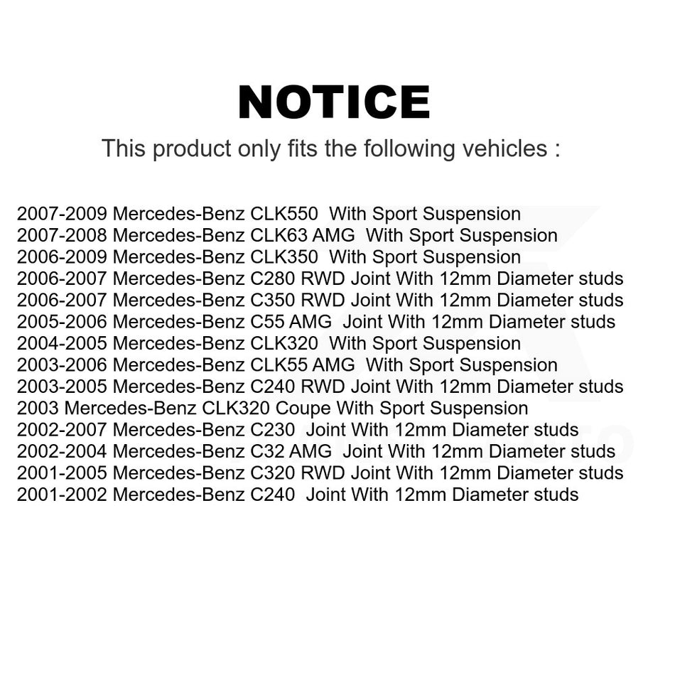 Front Suspension Stabilizer Bar Link Kit TOR-K80491 For Mercedes-Benz C230 C240 CLK350 C320 C280 CLK320 CLK550 C350 CLK55 AMG C32 C55 CLK63