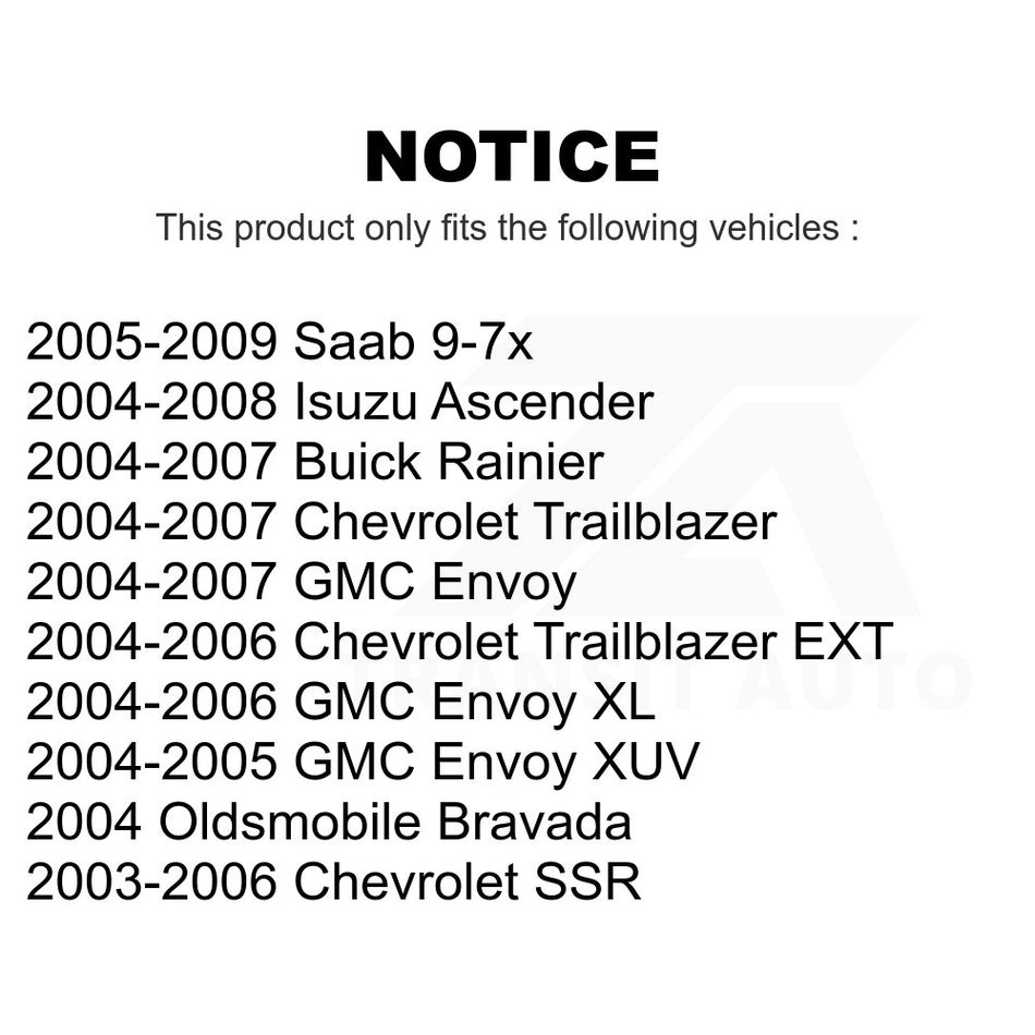 Front Left Suspension Stabilizer Bar Link Kit TOR-K80824 For Chevrolet Trailblazer GMC Envoy EXT XL Buick Rainier XUV SSR Isuzu Ascender Saab 9-7x Oldsmobile Bravada