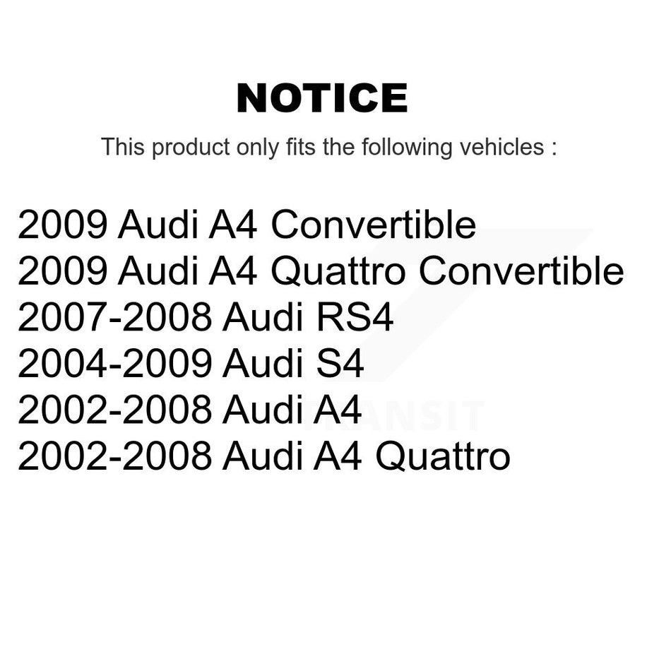 Front Right Suspension Stabilizer Bar Link Kit TOR-K80843 For Audi A4 Quattro S4 RS4