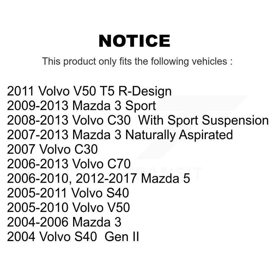 Rear Suspension Stabilizer Bar Link Kit TOR-K80867 For Mazda 3 5 Volvo S40 C30 V50 C70 Sport