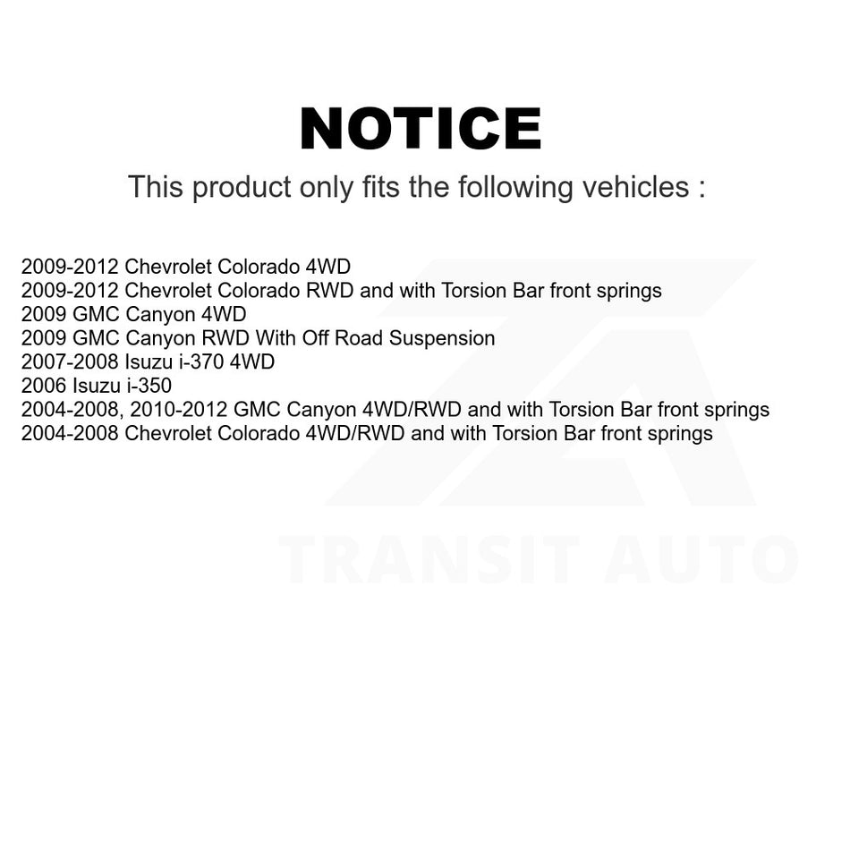 Front Upper Suspension Ball Joint TOR-K80984 For Chevrolet Colorado GMC Canyon Isuzu i-370 i-350