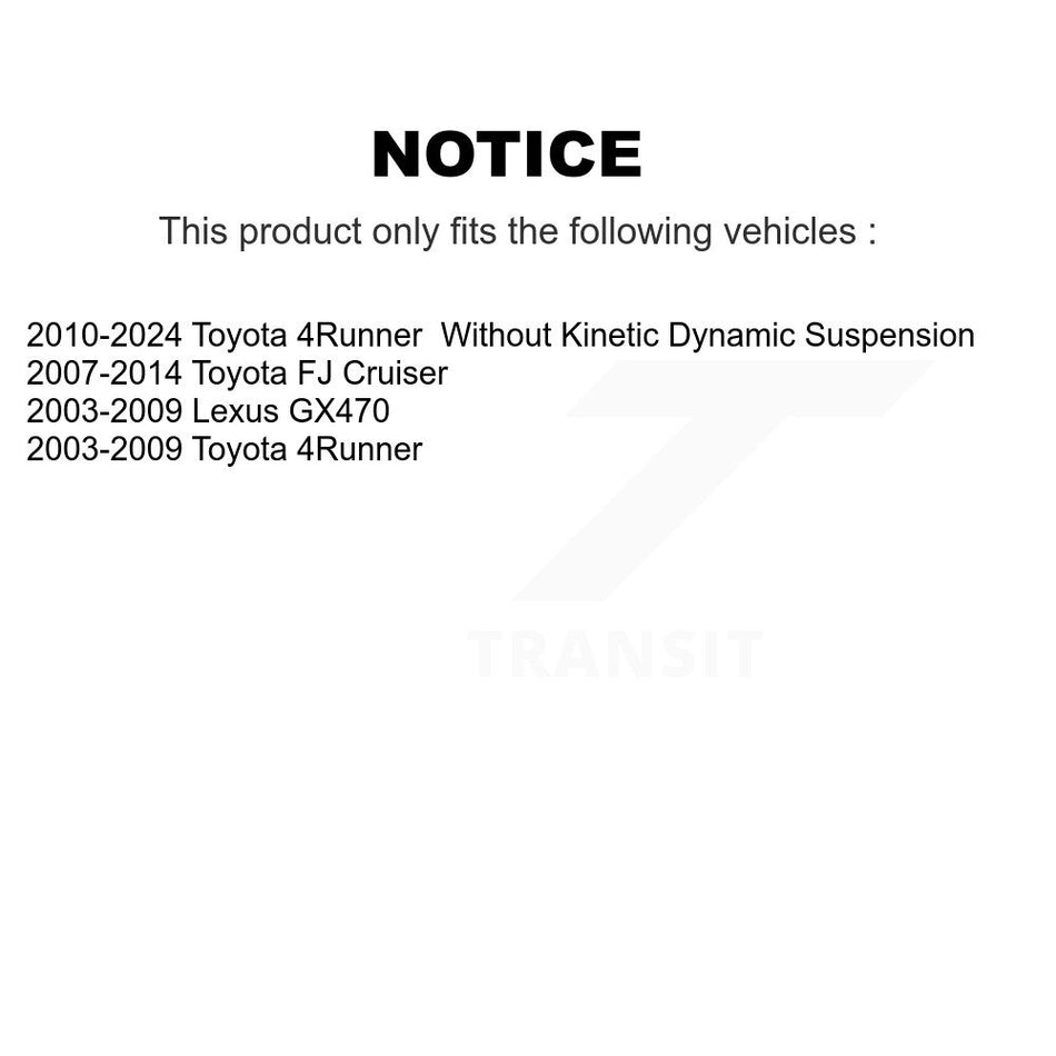 Front Left Suspension Stabilizer Bar Link Kit TOR-K90677 For Toyota 4Runner FJ Cruiser Lexus GX470