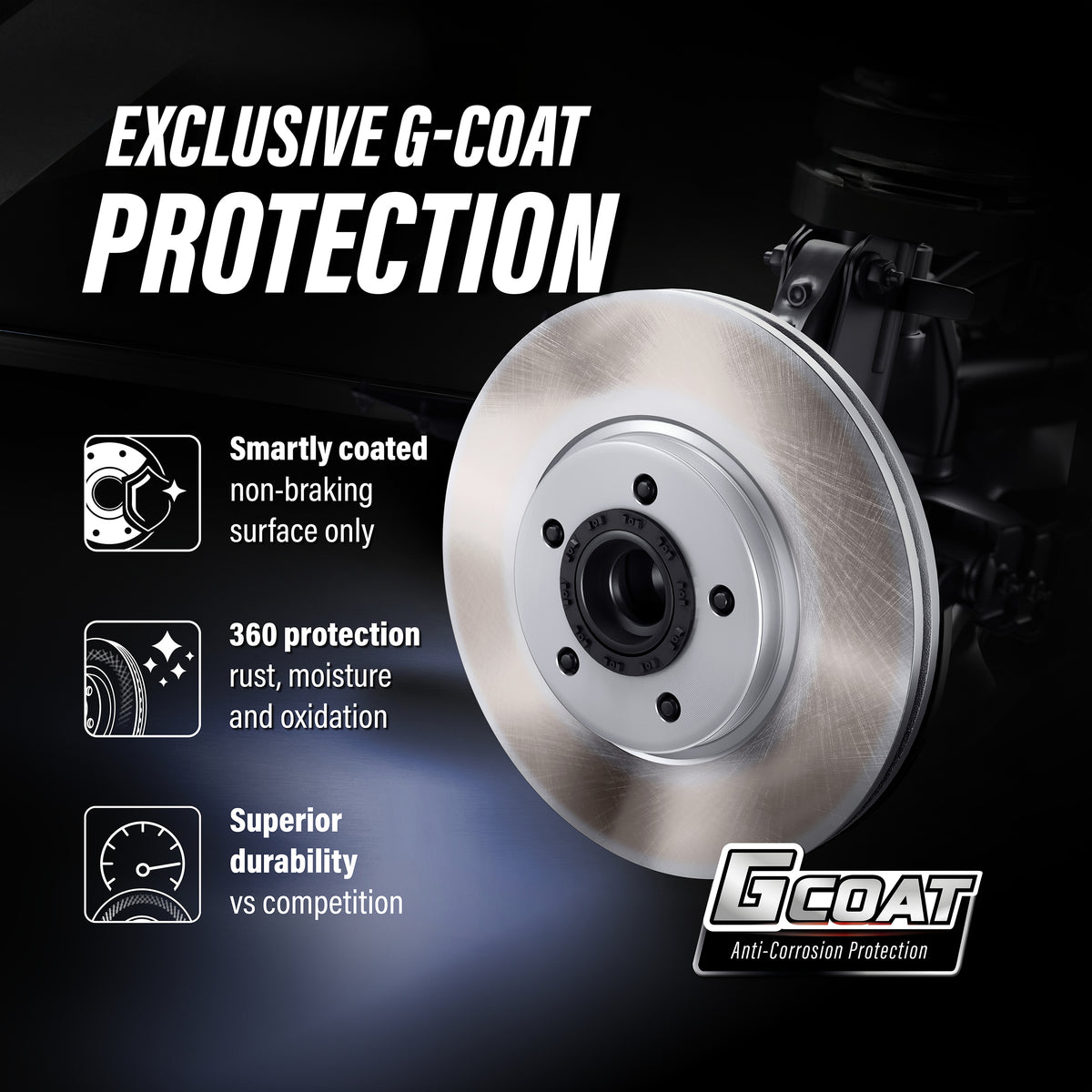 Front Brake Rotor Set For 2015-2019 Subaru Legacy – Vented, Direct Fit (2-Piece)