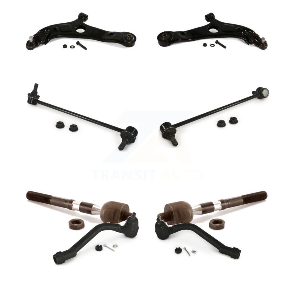 Front Suspension Control Arm And Ball Joint Assembly Steering Tie Rod End Stabilizer Bar Link Kit (8Pc) For 2012-2013 Hyundai Sonata SE 12.64" Center To Length K72-100685 by Top Quality