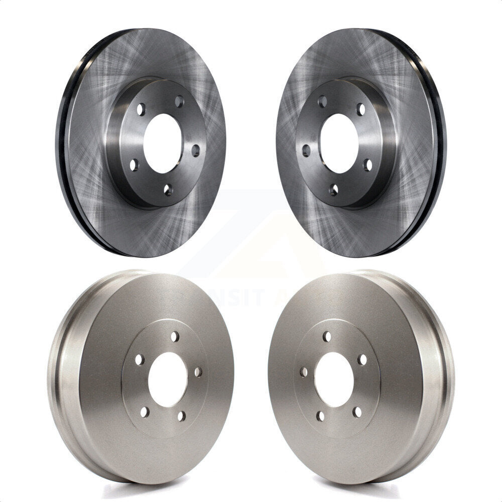 Front Rear Disc Brake Rotors Drums Kit For 2007-2007 Ford Escape Mercury Mariner From 01/08/07 Drum rear brakes K8-102005 by Top Quality