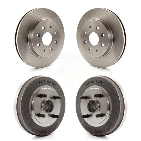 Front Rear Disc Brake Rotors Drums Kit For 2003-2005 Kia Rio Non-ABS K8-102026 by Top Quality