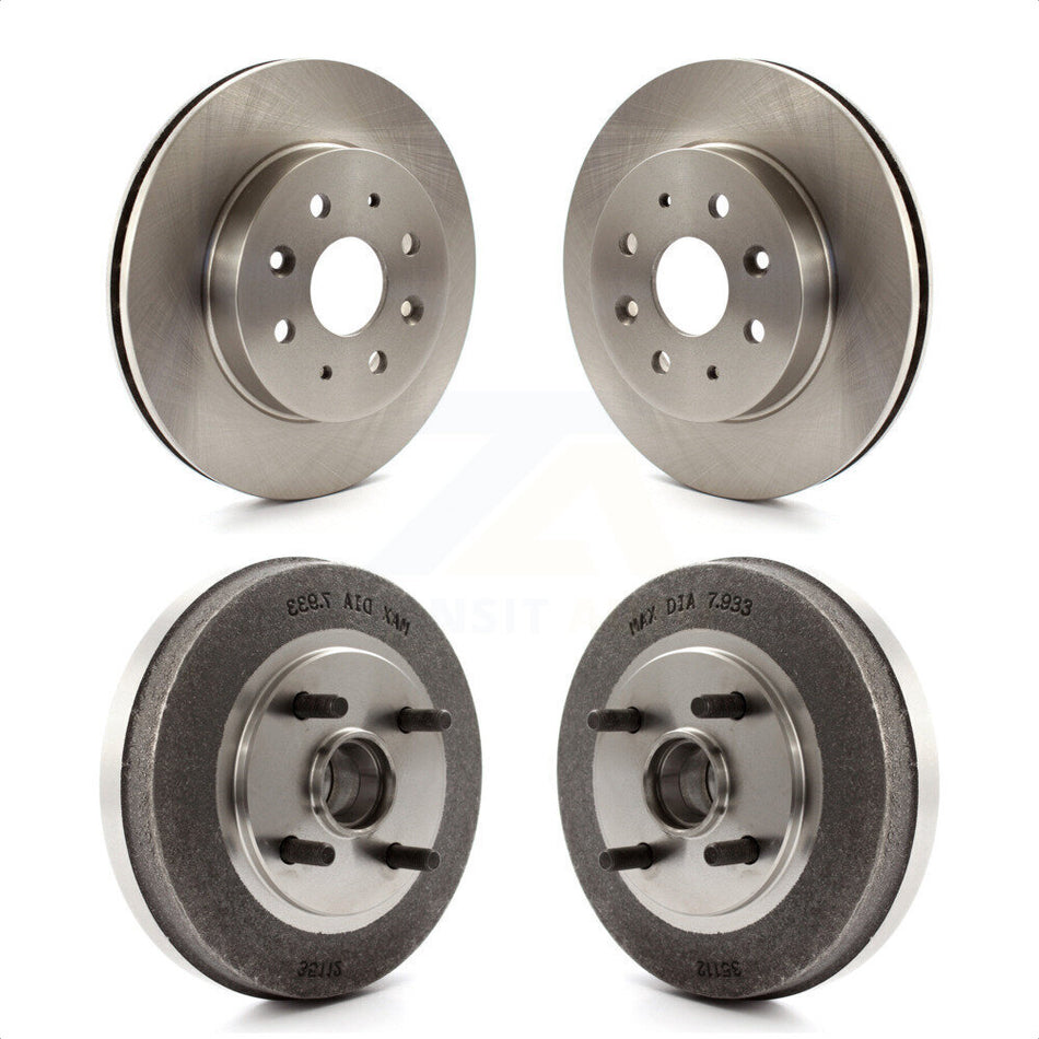 Front Rear Disc Brake Rotors Drums Kit For 2003-2005 Kia Rio Non-ABS K8-102026 by Top Quality