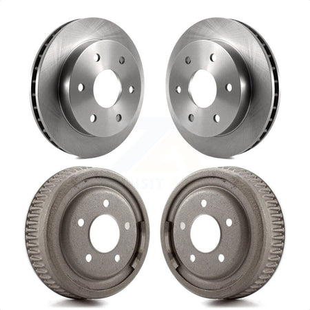 Front Rear Disc Brake Rotors Drums Kit For GMC Yukon 4WD With 10" Diameter Drum 5 Lug Wheels K8-102038 by Top Quality