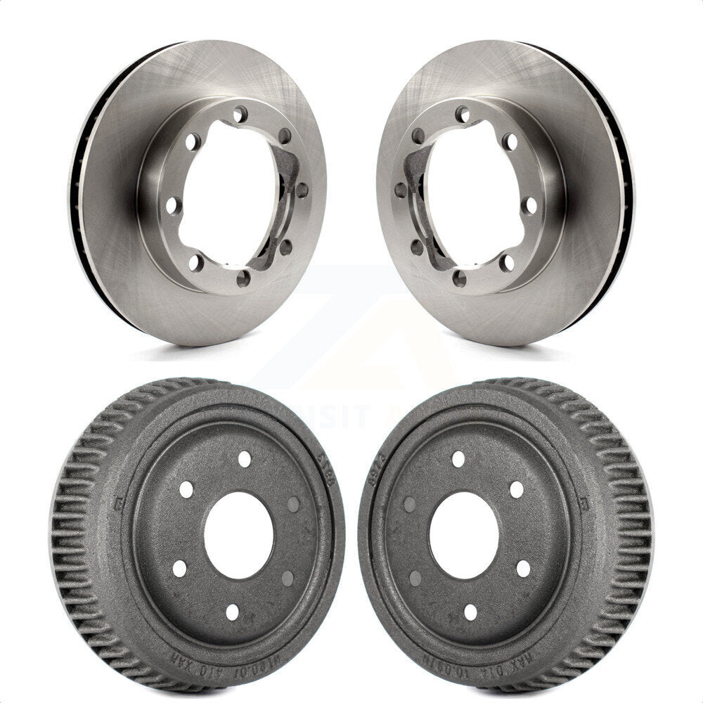 Front Rear Disc Brake Rotors Drums Kit For 1998-1999 Chevrolet Tahoe 4WD with DIESEL engine With 10" Diameter Drum K8-102039 by Top Quality