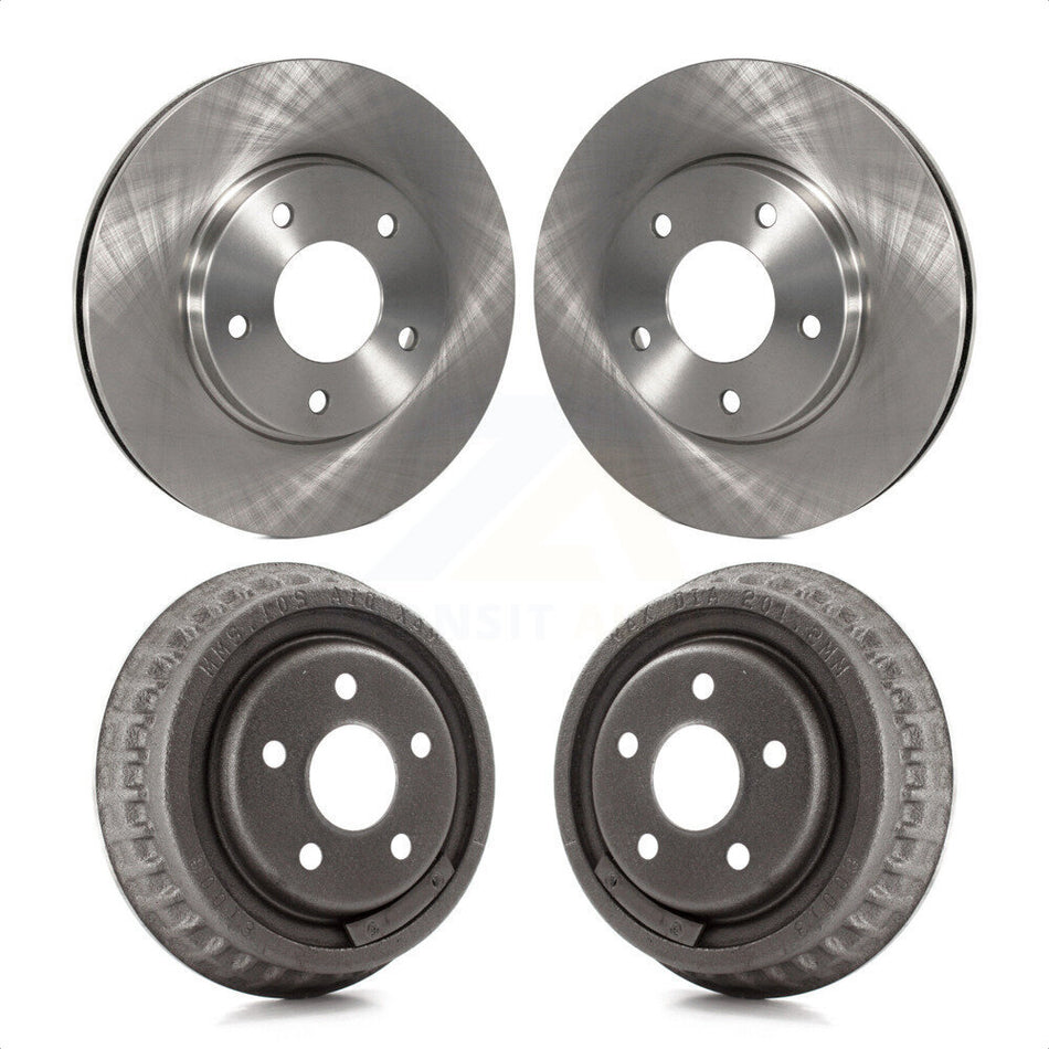 Front Rear Disc Brake Rotors Drums Kit For 2001 Dodge Stratus Coupe with rear brakes K8-102074 by Top Quality