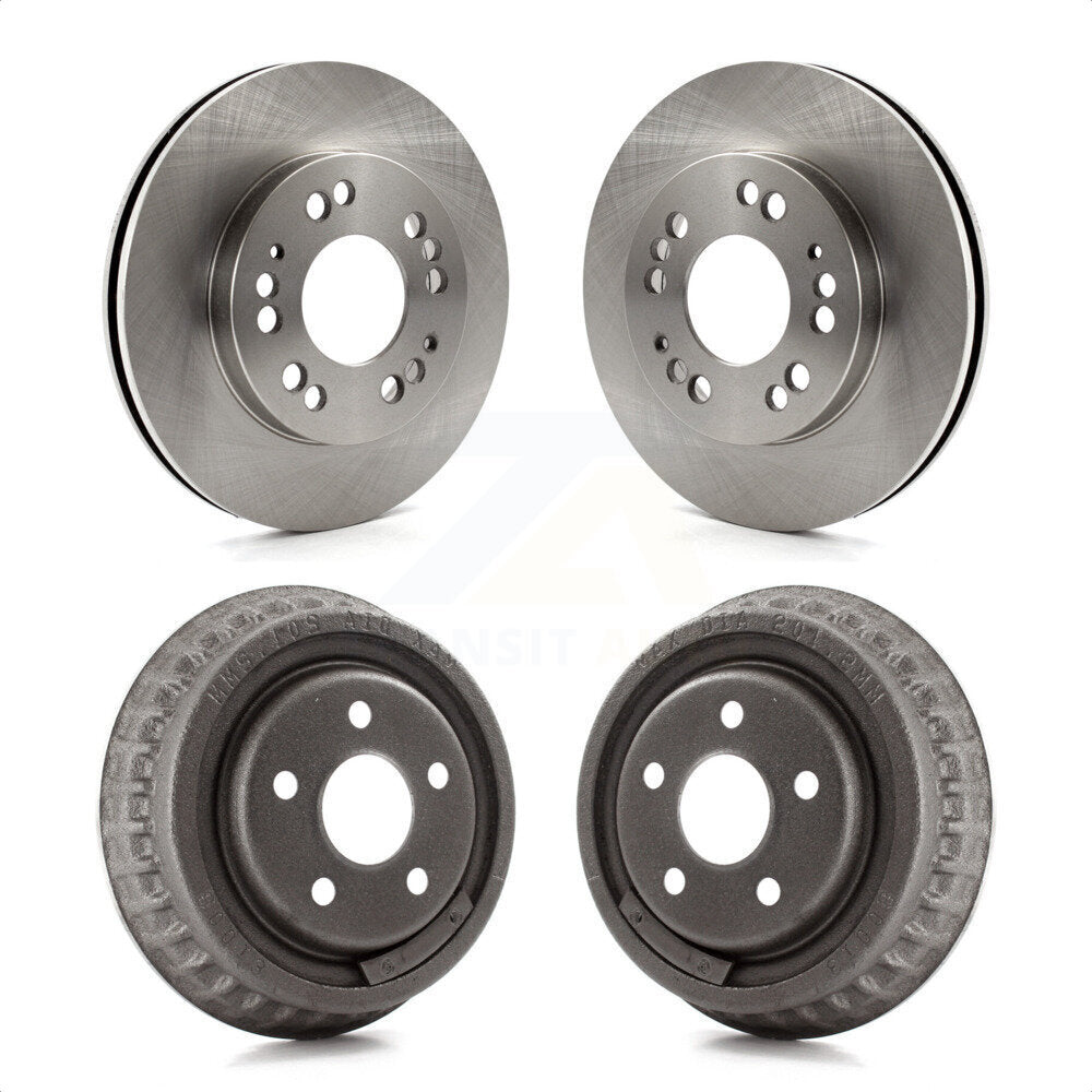 Front Rear Disc Brake Rotors Drums Kit For 2001 Dodge Stratus Coupe with Drum rear brakes K8-102075 by Top Quality