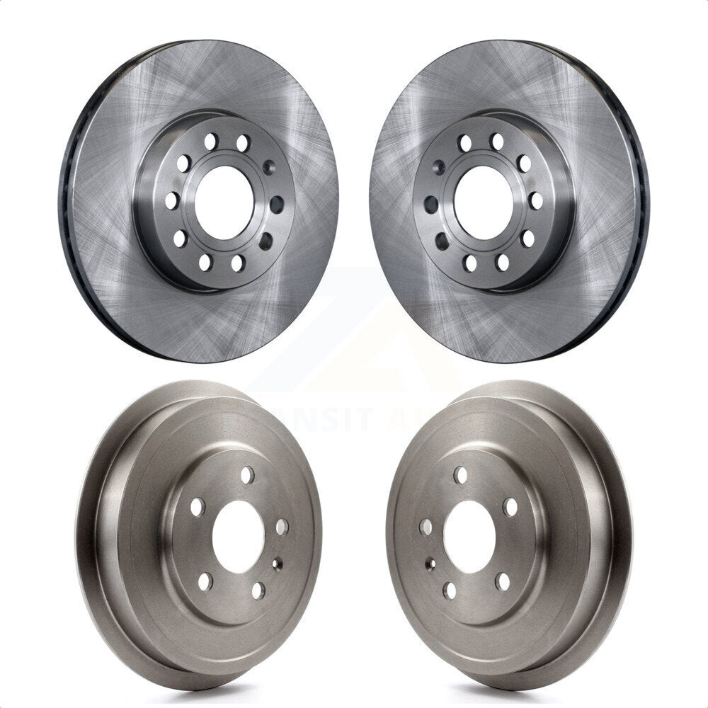 Front Rear Disc Brake Rotors Drums Kit For Volkswagen Jetta Beetle With 288mm Diameter Rotor K8-102121 by Top Quality